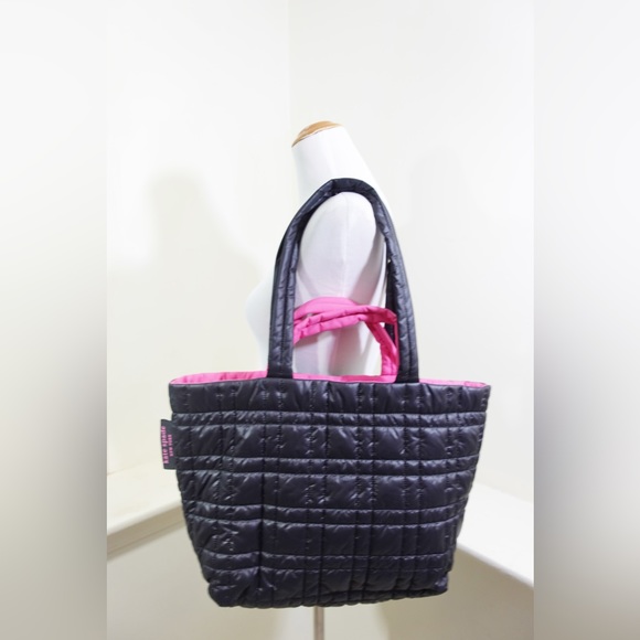 Kate Spade Softwhere Quilted Black Pink Nylon Tote Computer Bag - Picture 2 of 12